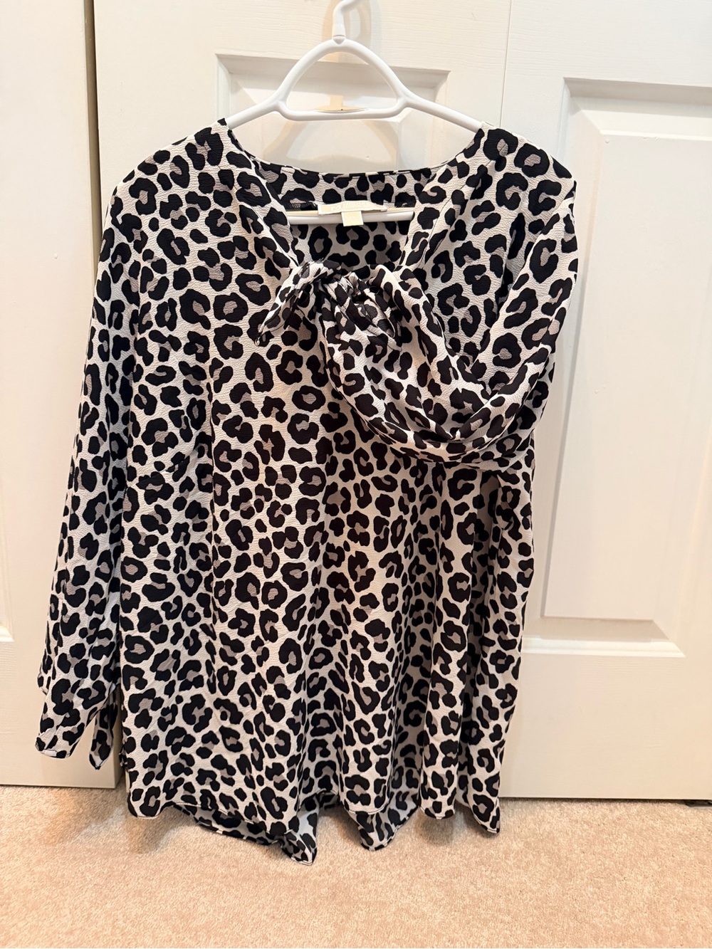 Michael Kors Print 3/4 Length Sleeve Blouse - Black on Cream
